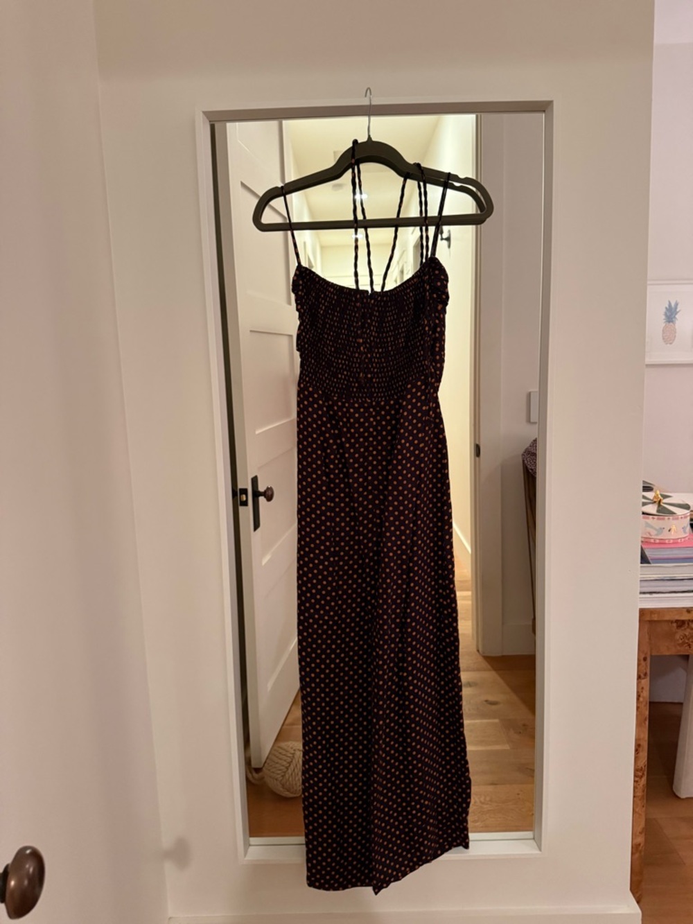 Faithfull the Brand the Strapless Polka Dot Maxi Dress in Brown - Picture 8 of 8